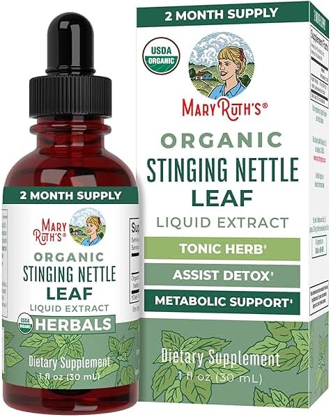 MARYRUTH'S Organics Stinging Nettle Leaf Extract | Detox Supplement Herbal Drops | USDA Organic | Vegan | Non-GMO | Gluten Free | 1 Fluid Oz - Product Image
