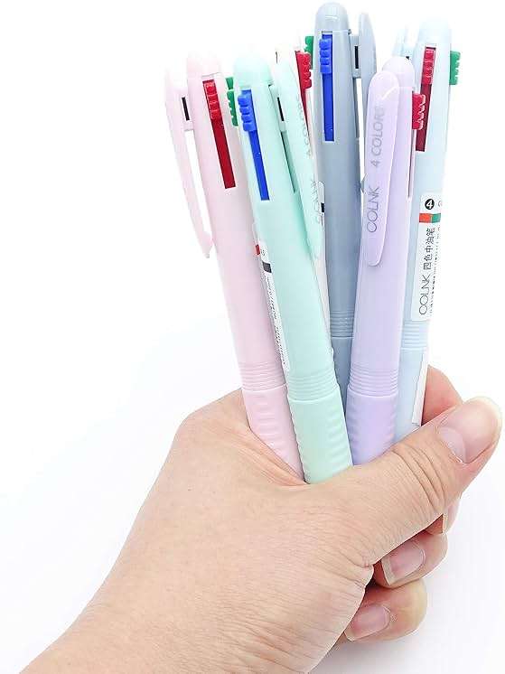 COLNK Multicolor Ballpoint Pen 0.5, 4-in-1 Colored Pens Fine Point,Ballpoint Gift Pens for Planner Journaling,Assorted Ink, 6-Count - Image 5