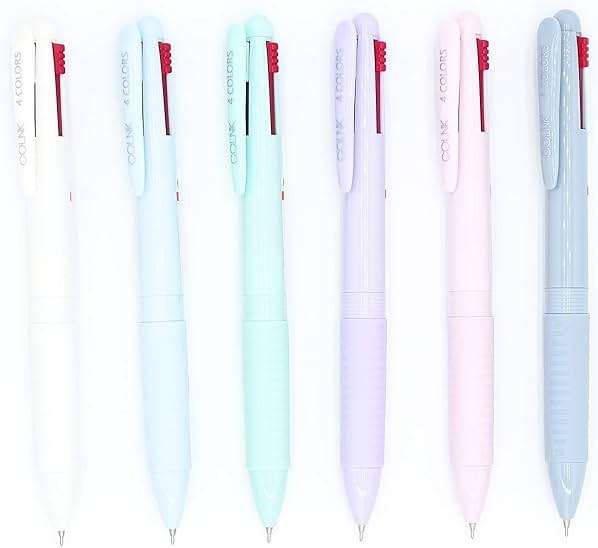 COLNK Multicolor Ballpoint Pen 0.5, 4-in-1 Colored Pens Fine Point,Ballpoint Gift Pens for Planner Journaling,Assorted Ink, 6-Count - Image 8