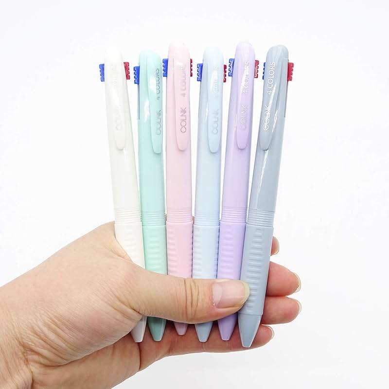 COLNK Multicolor Ballpoint Pen 0.5, 4-in-1 Colored Pens Fine Point,Ballpoint Gift Pens for Planner Journaling,Assorted Ink, 6-Count - Image 9