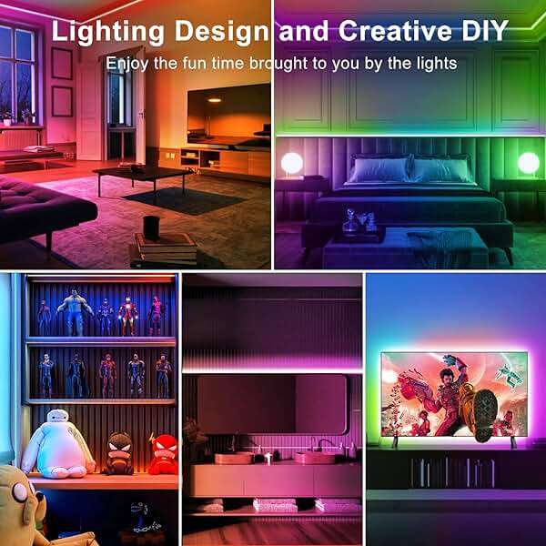 TJOY LED Lights for Bedroom 100ft, RGB Color Changing Led Strip Lighting with Remote and Smart APP Control, Music Sync Rope Lights via Bluetooth for Kitchen, TV, Room Decor - Image 6