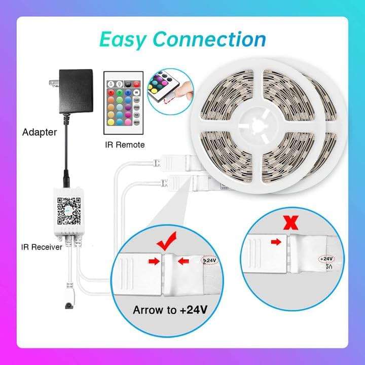 TJOY LED Lights for Bedroom 100ft, RGB Color Changing Led Strip Lighting with Remote and Smart APP Control, Music Sync Rope Lights via Bluetooth for Kitchen, TV, Room Decor - Image 7