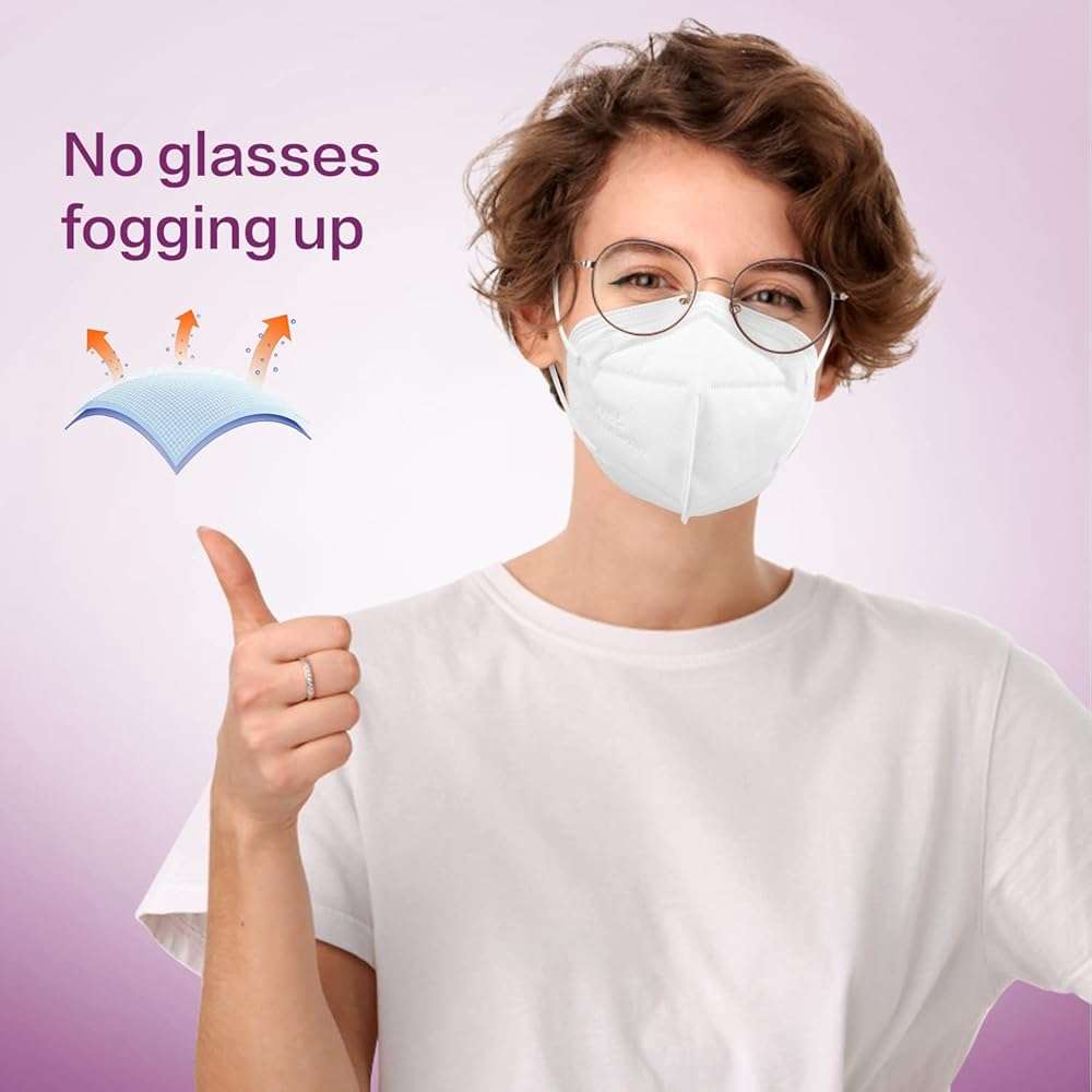 Miuphro KN95 Disposable Face Mask 25 Pack 5-Ply Breathable Safety Masks Against PM2.5, Disposable Respirator Protection Mask for Men and Women White - Image 5