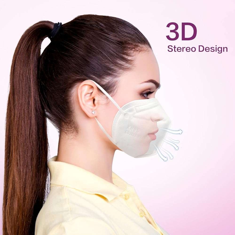 Miuphro KN95 Disposable Face Mask 25 Pack 5-Ply Breathable Safety Masks Against PM2.5, Disposable Respirator Protection Mask for Men and Women White - Image 6