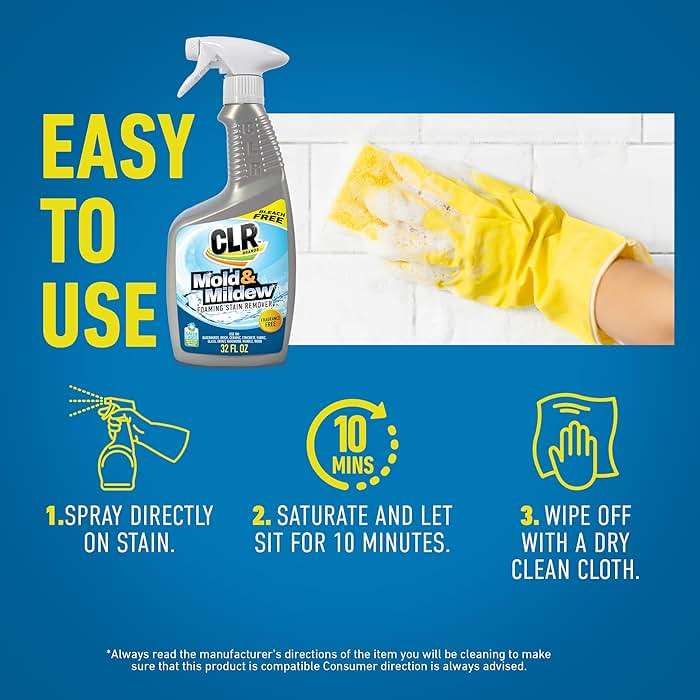 CLR Brands Mold and Mildew Stain Remover, 32 oz. Spray Bottle, Pack of 2, Multi-Surface Stain Remover, Works on Tile, Wood, Concrete, Glass, and More - Image 6