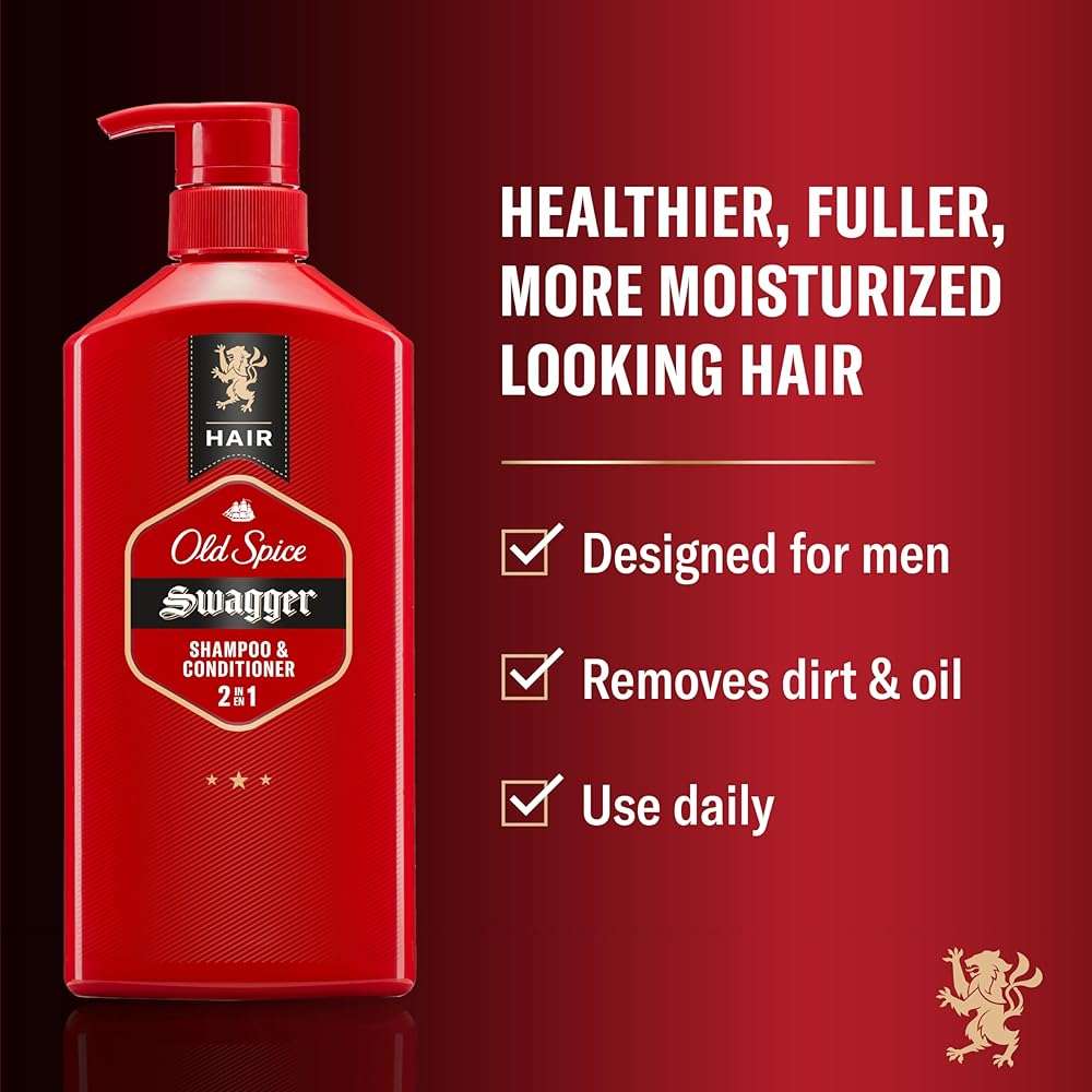 Old Spice Mens 2-in-1 Shampoo and Conditioner, Swagger, Cedarwood Lime Scent, For All Hair Types, Healthier, Fuller, Moisturized Looking Hair, Barbershop Quality, Remove Dirt & Oil, 21.9 fl oz - Image 2