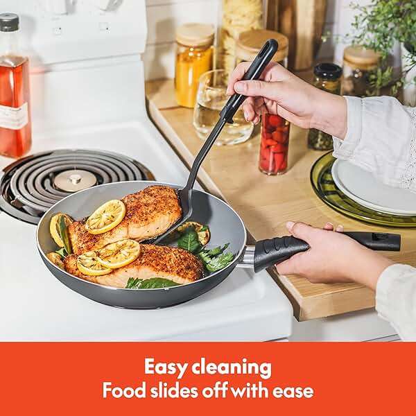 bella Cookware Set with Glass Lids with Nonstick, PFOA Free and Scratch Resistant Surface, Aluminum Bakeware, Pots and Pans, Storage Bowls & Utensils, Compatible with All Stovetops, 21 Piece, Gray - Image 7