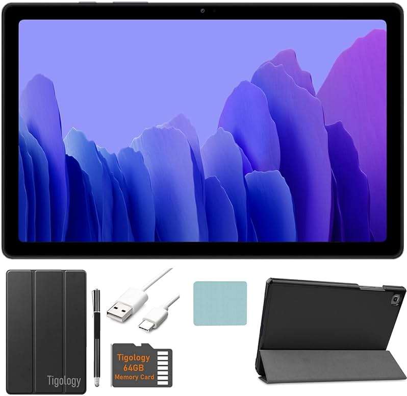 Samsung 2020 Galaxy Tab A7 10.4’’ (2000x1200) TFT Display Wi-Fi Tablet Bundle, Qualcomm Snapdragon 662, 3GB RAM, Bluetooth, Dolby Atmos Audio, Android 10 OS w/Tigology Accessories (64GB, Gray) - Image 1