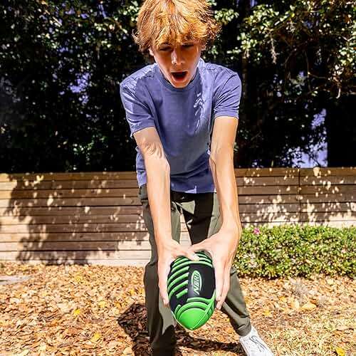 Nerf Weather Blitz Foam Football for All-Weather Play - Easy-to-Hold Grips – Great for Indoor and Outdoor Games - Green - Image 5