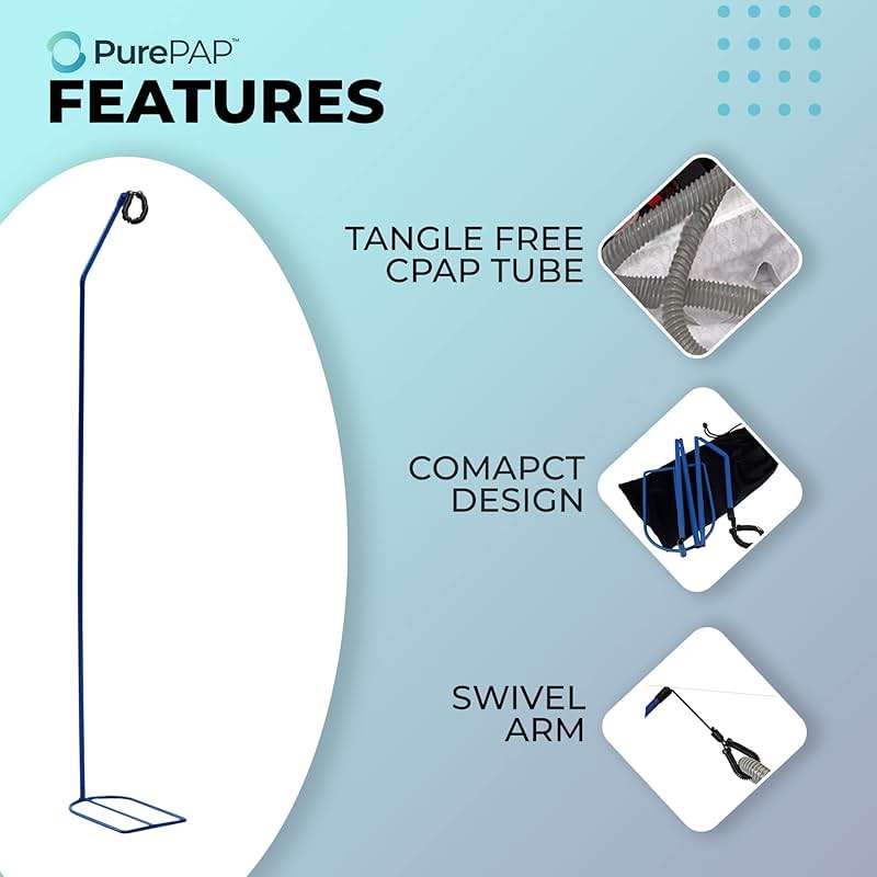 PurePap CPAP Hose Holder for Sleeping - Tangle-Free CPAP Hose Hanger - Adjustable Swivel Arm CPAP Accessories - Compact Design CPAP Hose Holder for Bed - Sleeping Accessories - Image 2