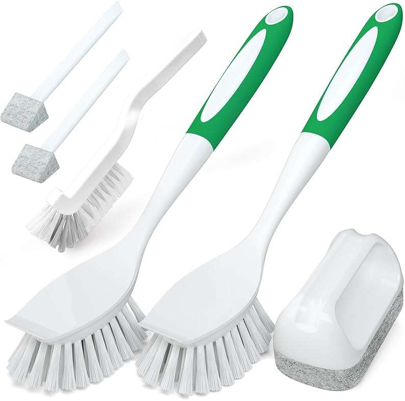 Holikme 6Pack Kitchen Cleaning Brush, Green - Image 1