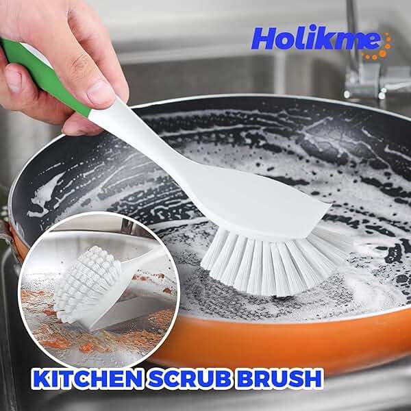 Holikme 6Pack Kitchen Cleaning Brush, Green - Image 3