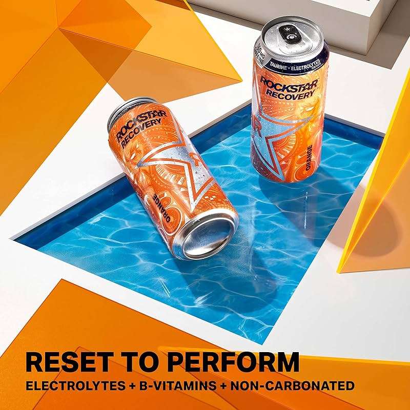 Rockstar Energy Drink with Caffeine Taurine and Electrolytes, Recovery Lemonade, 16oz (12 Pack) (Packaging May Vary) - Image 5