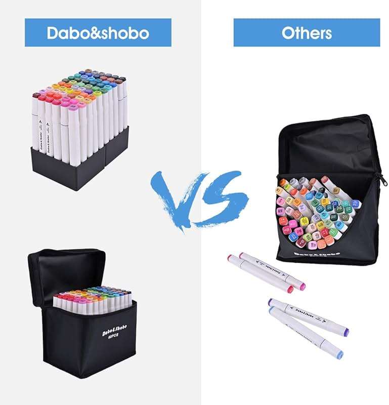 Dabo&Shobo 60 Colors Drawing Markers, Dual Tip Markers, Fine & Chisel Coloring Marker for Adult Coloring And Sketching - Image 4
