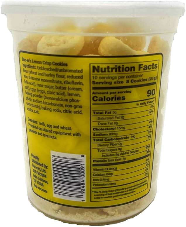 Buc-ee's Mini Cookies Lemon Crisps - Cookie Treats Snacks - Image 2