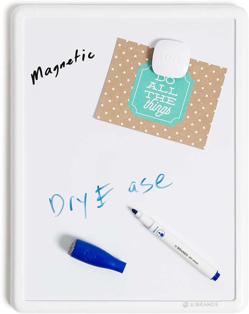 U Brands Contempo Magnetic Small Whiteboard, 8.5” x 11”, White Modern Frame, Mini White Board for Students, Fridge and Locker Dry Erase Board, Includes 4 Markers & Magnet - Image 5