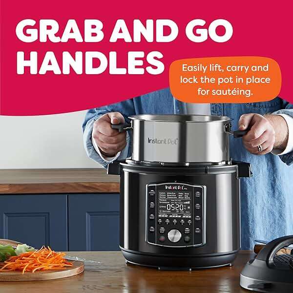 Instant Pot Pro 10-in-1 Pressure Cooker, Slow Cooker, Rice/Grain Cooker, Steamer, Sauté, Sous Vide, Yogurt Maker, Sterilizer, and Warmer, Includes App With Over 800 Recipes, Black, 6 Quart - Image 4