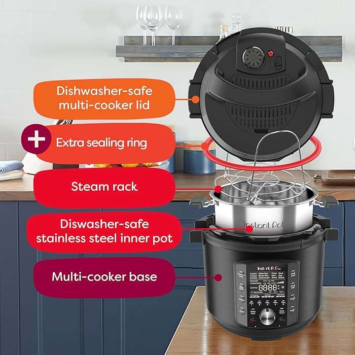 Instant Pot Pro 10-in-1 Pressure Cooker, Slow Cooker, Rice/Grain Cooker, Steamer, Sauté, Sous Vide, Yogurt Maker, Sterilizer, and Warmer, Includes App With Over 800 Recipes, Black, 6 Quart - Image 5
