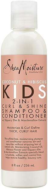 SheaMoisture Kids Extra Moisturizing Detangler, 2-In-1 Curl & Shine Coconut Hibiscus Shampoo & Conditioner, and Curling Butter Cream for Curly Hair 3 Count - Image 3