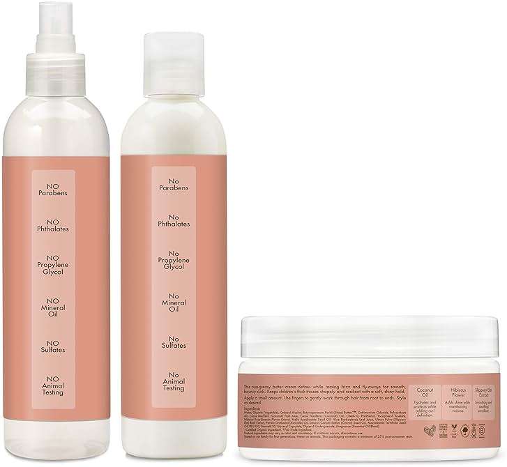SheaMoisture Kids Extra Moisturizing Detangler, 2-In-1 Curl & Shine Coconut Hibiscus Shampoo & Conditioner, and Curling Butter Cream for Curly Hair 3 Count - Image 6