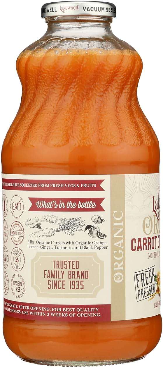 Lakewood Organic Carrot Ginger Turmeric Juice, 32 FZ - Image 5