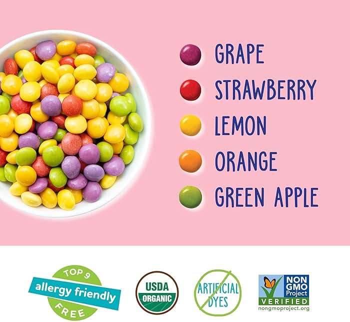 YumEarth Organic Giggles Chewy Candy – Allergy Friendly, No Artificial Dyes, Non GMO, Gluten Free, Fruit Flavored, Vegan Candy Snacks 0.5 oz (Box of 15) - Image 5