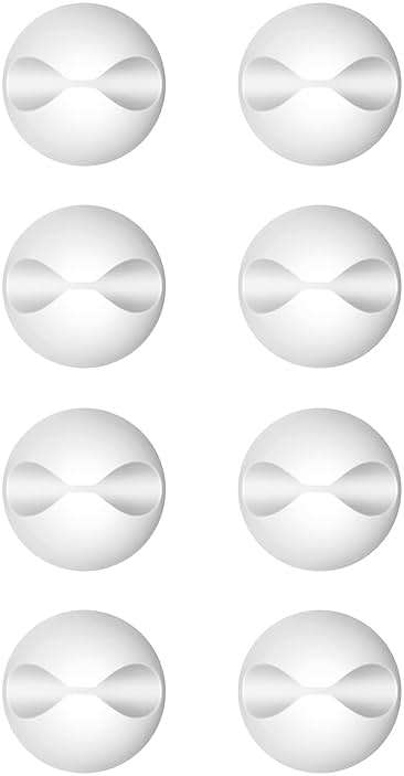 CHEFBEE 8 Pack Adhesive Cable Clips, Cable Cord Holder Organizer Management System for Desk, Wire Clips for All Your Computer, Electrical, Charging or Mouse Cord, White - Image 1