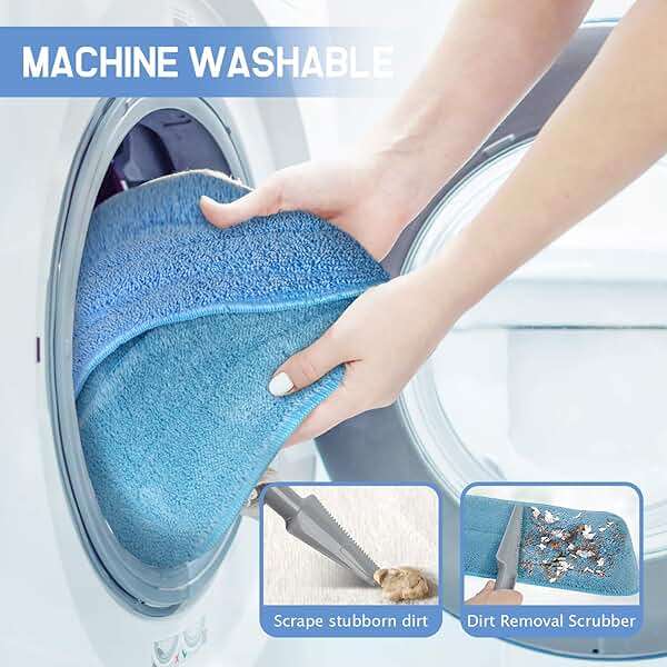 18" Professional Microfiber Mop Floor Cleaning System, Flat Mop with Stainless Steel Handle, 4 Reusable Washable Mop Pads, Wet and Dust Mopping for Hardwood, Vinyl, Laminate, Tile Cleaning - Image 7