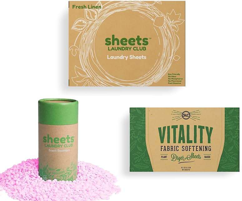 Sheets Laundry Club Bundle - 50 Pack (up to 100 loads) Fresh Linen Detergent Sheets, 40 Pack Lavender Dryer Sheets & 8 Oz. Lavender Scent Booster - New Liquidless Technology - Image 2
