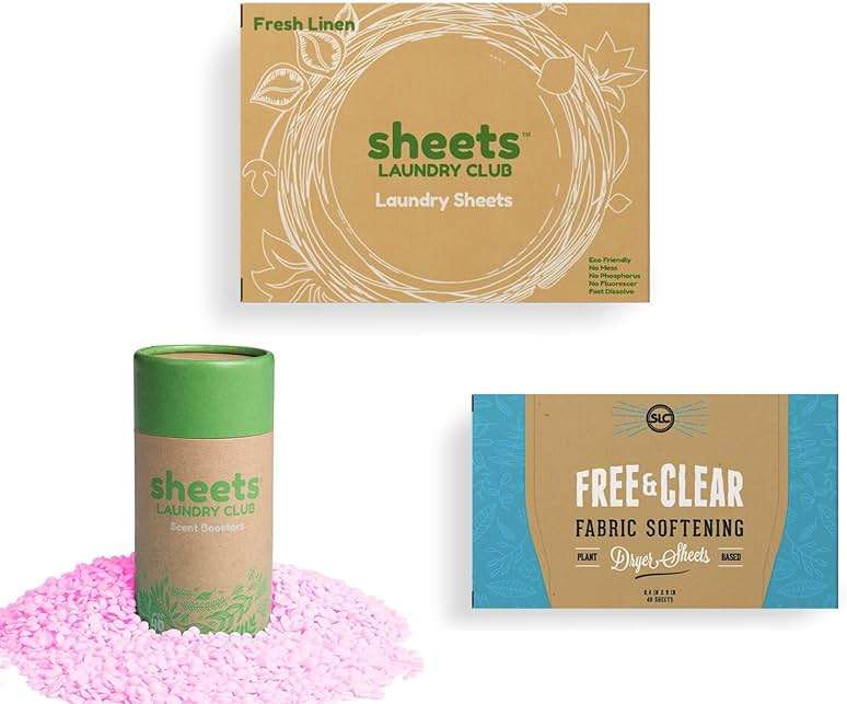 Sheets Laundry Club Bundle - 50 Pack (up to 100 loads) Fresh Linen Detergent Sheets, 40 Pack Lavender Dryer Sheets & 8 Oz. Lavender Scent Booster - New Liquidless Technology - Image 3