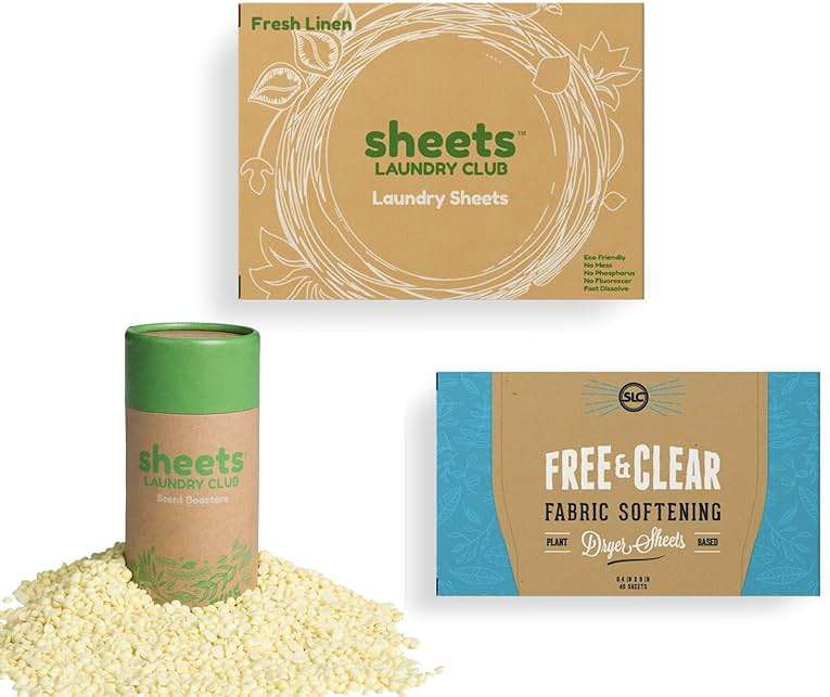 Sheets Laundry Club Bundle - 50 Pack (up to 100 loads) Fresh Linen Detergent Sheets, 40 Pack Lavender Dryer Sheets & 8 Oz. Lavender Scent Booster - New Liquidless Technology - Image 5