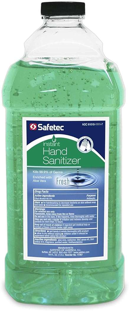 Safetec Hand Sanitizer 64 oz. Bottle with Pump, 8 bottles/Case - Image 7