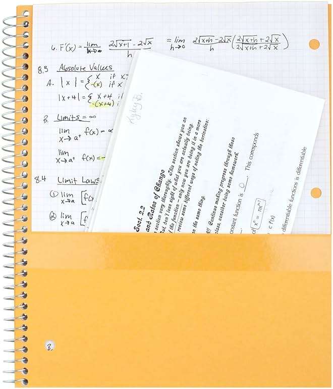 Five Star Spiral Notebook with DuraShield Cover, 4 Pack, 1 Subject, Wide Ruled Paper, 8" x 10-1/2", 100 Sheets, Assorted Colors (930021-ECM) - Image 5