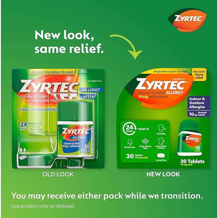Zyrtec Allergy Medicine, 24-Hour Allergy Relief, Cetirizine Tablets for Symptoms Like Sneezing, Runny Nose, Itchy, Watery Eyes, Bundle Pack 30-Count Plus 3x1-Count Packs - Image 2
