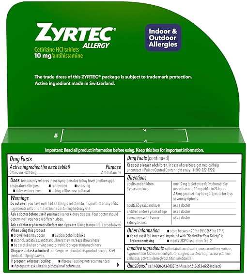 Zyrtec Allergy Medicine, 24-Hour Allergy Relief, Cetirizine Tablets for Symptoms Like Sneezing, Runny Nose, Itchy, Watery Eyes, Bundle Pack 30-Count Plus 3x1-Count Packs - Image 9