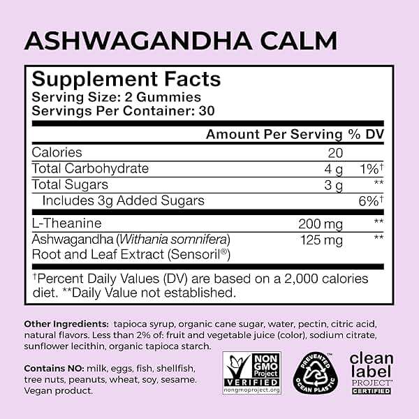 HUM Calm Ashwagandha Gummies for Women and Men, L-Theanine Ashwagandha Supplements for Daily Relaxation & Clarity Support, Vegan Fast Acting Gummy Formula, Mixed Berry Flavor, 60 Gummies - Image 5