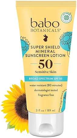 Babo Botanicals Extra Sensitive Sheer Mineral Sunscreen Lotion SPF 50, 3 FZ - Image 1