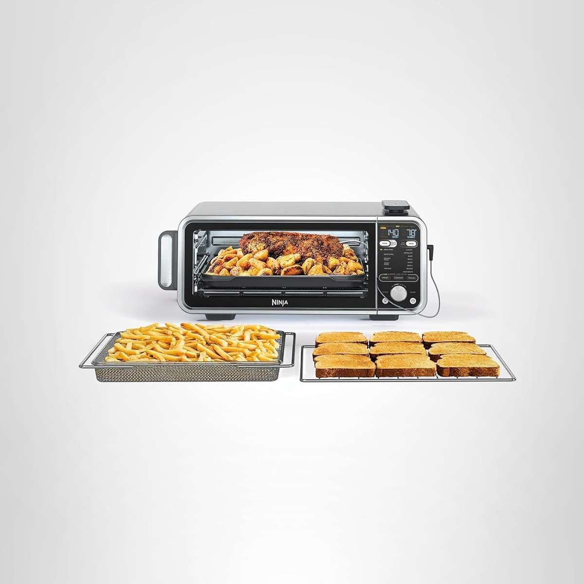 Ninja, Toaster Oven, Air Fryer, Thermometer, Toaster Oven Air Fryer Combo, Stainless Steel, Quick meals, Fries, Frozen Food, Air Fry, Dehydrate, Reheat, 13-in-1,Less Oil, Flip Away Oven, Foodi, SP351 - Image 2