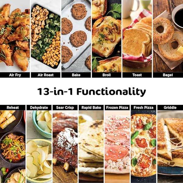 Ninja, Toaster Oven, Air Fryer, Thermometer, Toaster Oven Air Fryer Combo, Stainless Steel, Quick meals, Fries, Frozen Food, Air Fry, Dehydrate, Reheat, 13-in-1,Less Oil, Flip Away Oven, Foodi, SP351 - Image 4