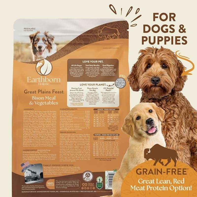 Earthborn Holistic Great Plains Feast with Bison Grain-Free Natural Dry Dog Food, 25 lb - Image 4