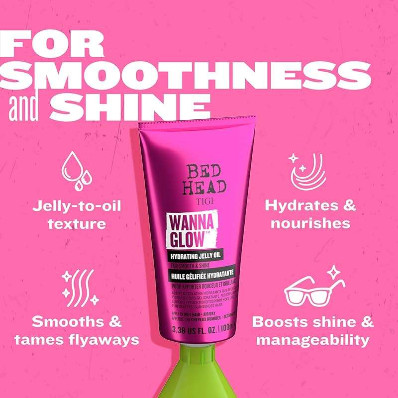 TIGI Bed Head by TIGI Wanna Glow Hydrating Jelly Oil for Shiny Smooth Hair 3.38 fl oz - Image 3