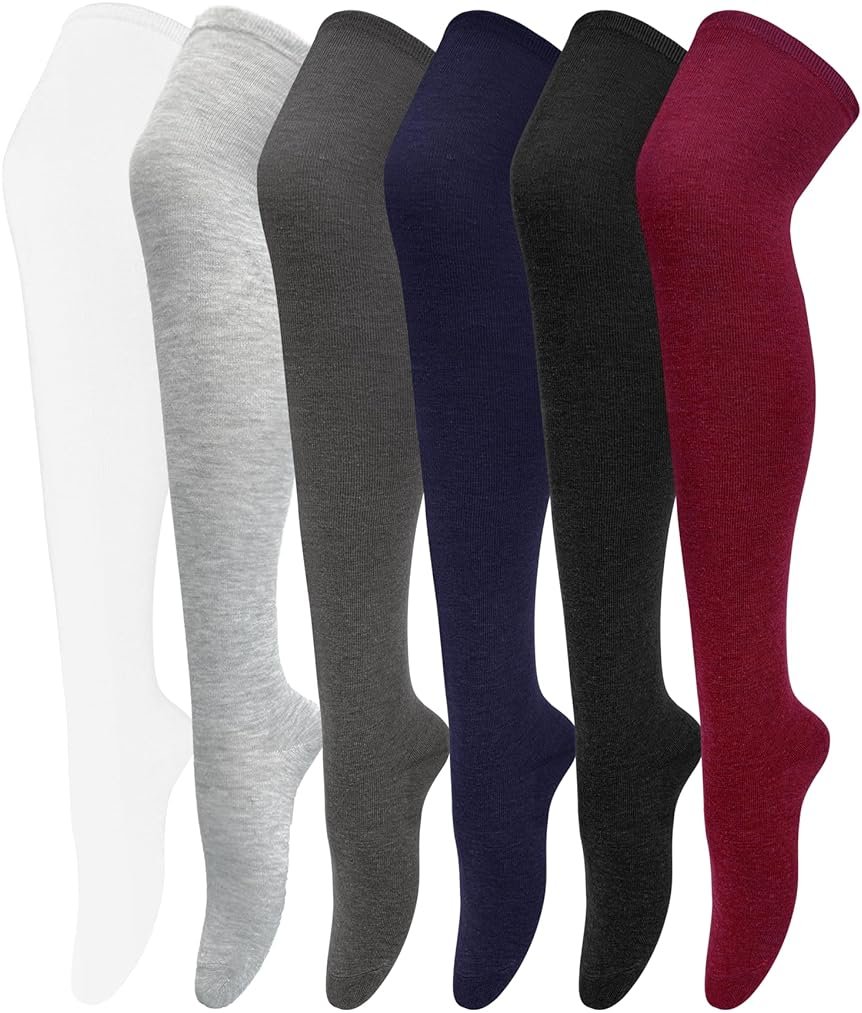 Chalier Thigh High Socks for Women Casual Thigh Socks Soft Comfort Womens Stockings for Holidays - Product Image