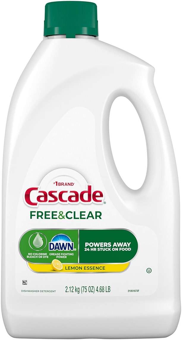 Cascade Free & Clear Dishwasher Detergent Liquid Gel, Dish Detergent, Dishwasher Soap, Lemon, 75oz - Image 5