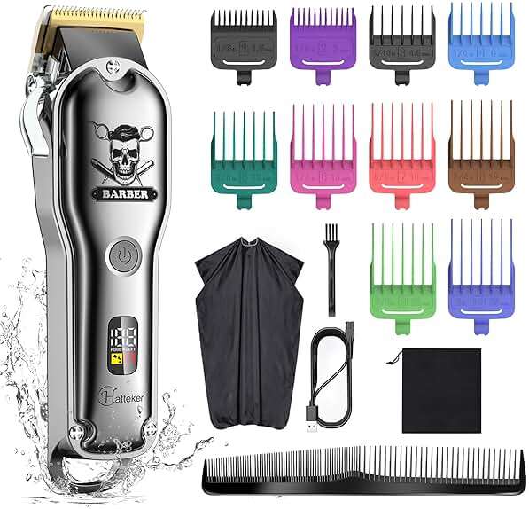 Hatteker Hair Cutting Kit Pro Hair Clippers for Men Professional Barber Clippers IPX7 Waterproof Cordless Beard / Hair Trimmer - Image 1