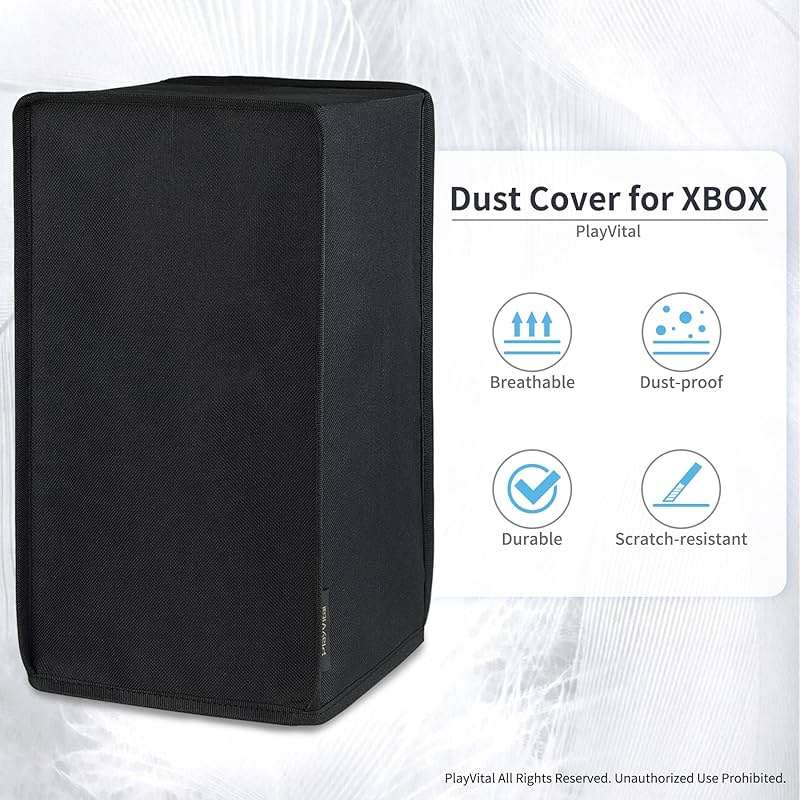 PlayVital Black Nylon Dust Cover for Xbox Series X Console, Soft Neat Lining Dust Guard, Anti Scratch Waterproof Cover Sleeve for Xbox Series X Console - Image 2
