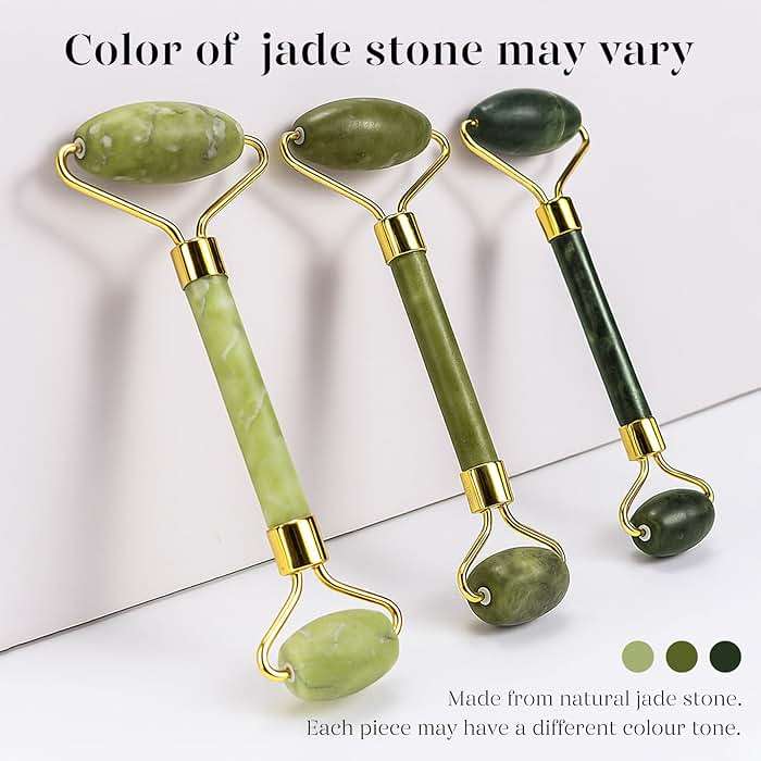 BAIMEI IcyMe Gua Sha & Jade Roller Facial Tools Face Roller and Gua Sha Set for Puffiness and Redness Reducing Skin Care Routine, Self Care for Men Women - Green - Image 8