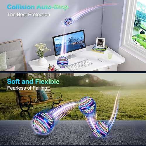 Ivtivfu Flying Orb Ball (Blue, 2026 Upgraded) with Dazzling Lights, Magic Hover Spinner, Cool Boomerang Drone, Floating Cosmic Globe, Kids Toys Gifts for 6 7 8 9 10 Year Old Boys Girls - Image 5
