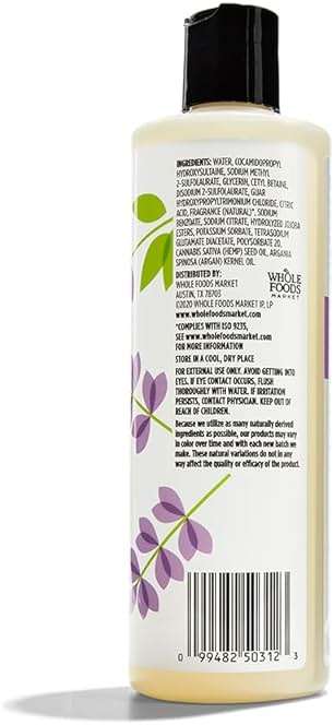 365 by Whole Foods Market, Moisture & Shine Shampoo with Hemp Seed & Argan Oil, Lavender Scent, 16 Fl Oz - Image 2