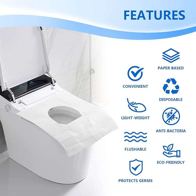 Toilet Seat Covers (60 pack), XL Flushable and Biodegradable Paper Cover Disposable for Adult and Kids’ Potty Training, Great for Airplane, Travel Seats, Public Restroom and Camping - Image 3