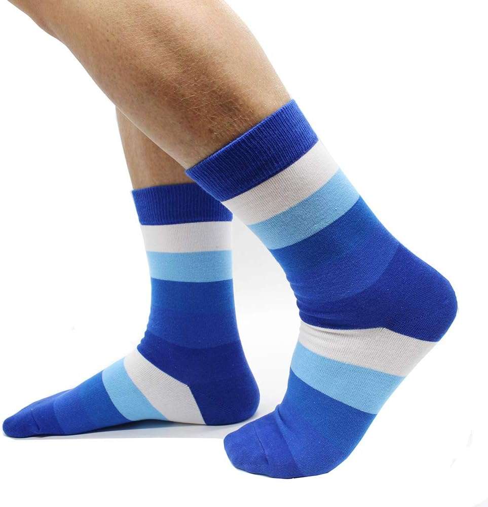 TOEJYJ Mens Fun Dress Socks, Pattern Funny Casual Socks Pack, Colorful Striped Cotton Novelty Socks Size 10-13 - Image 2